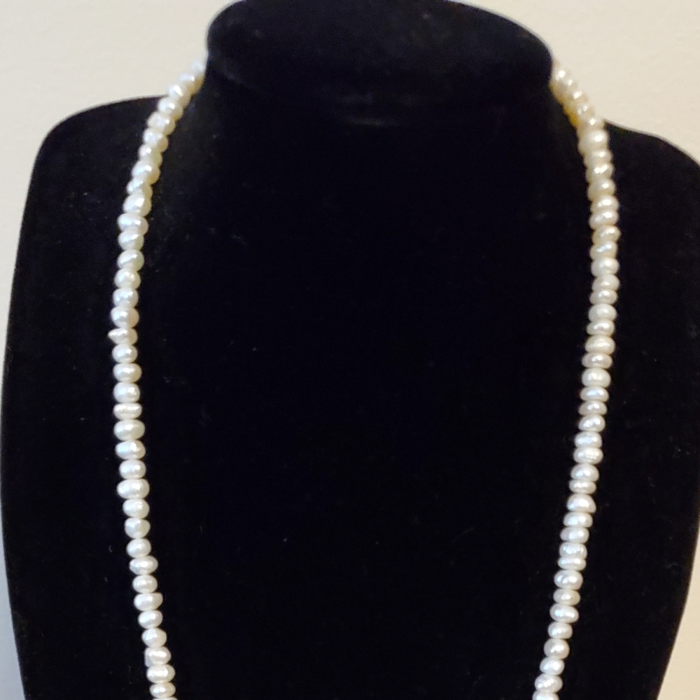 Baroque freshwater rice pearls silver clasp